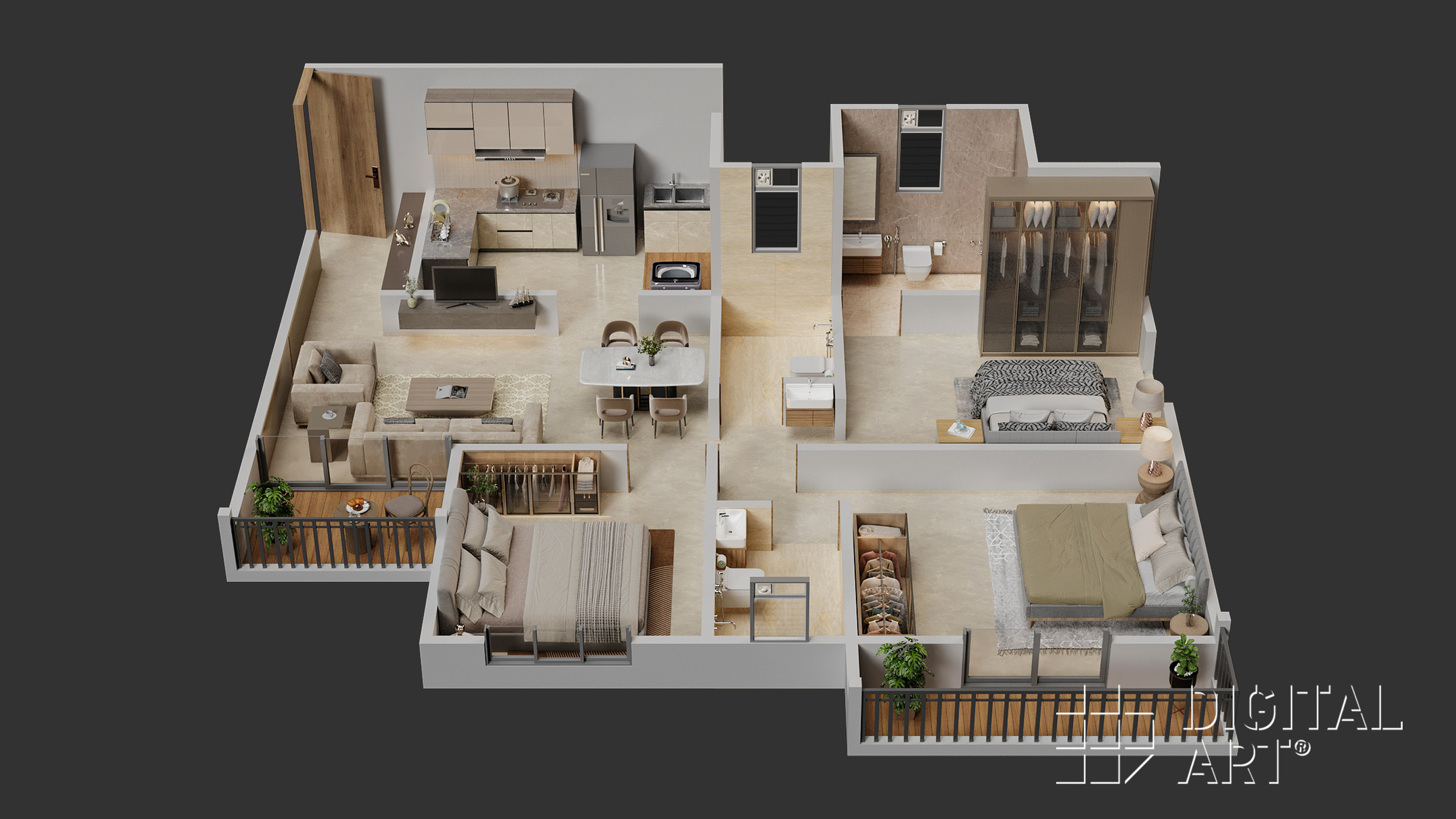Codename Riveeraa Spacious 3 BHK Floor Plan
