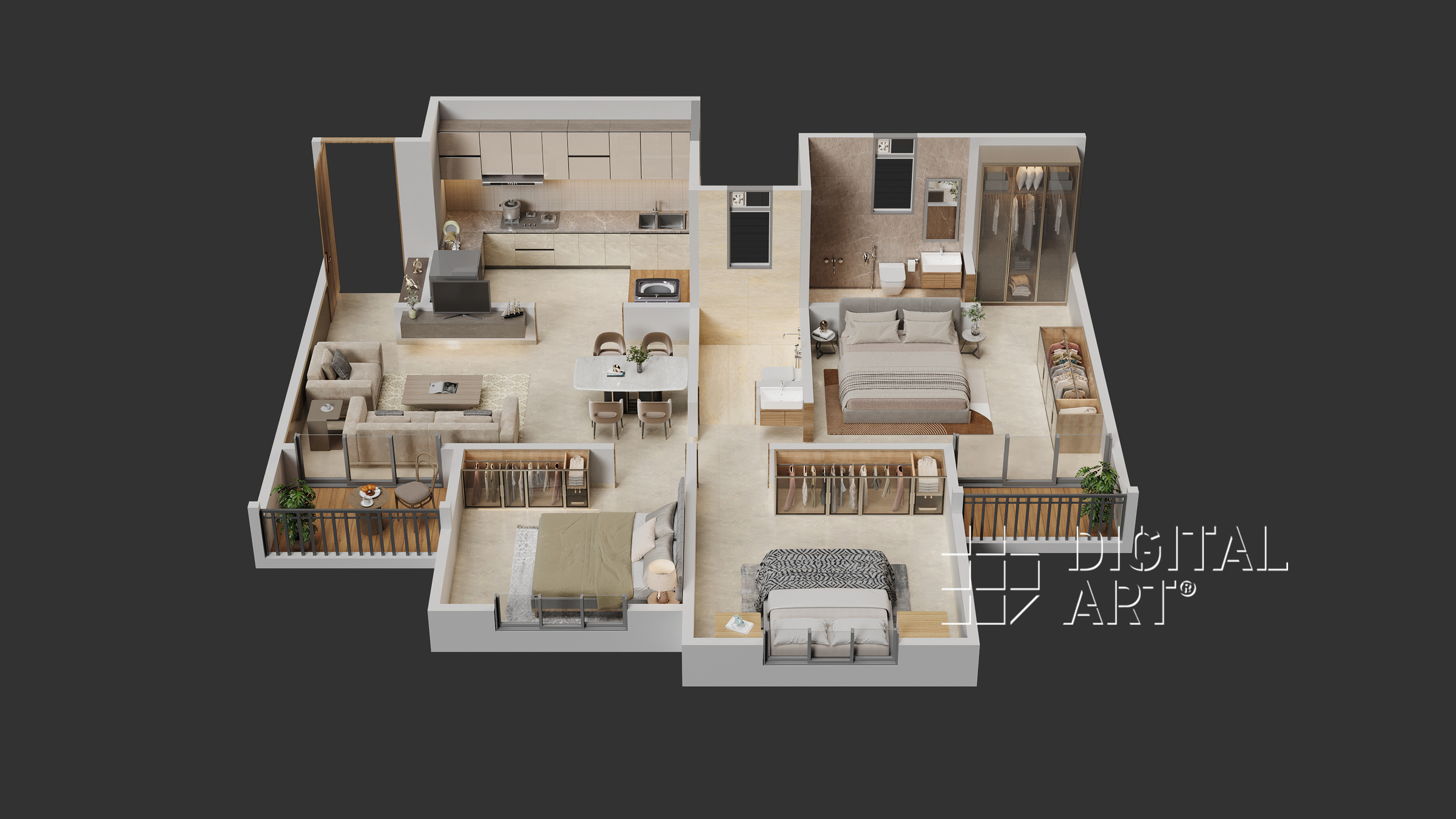 Codename Riveeraa 3 BHK Smart Floor Plan