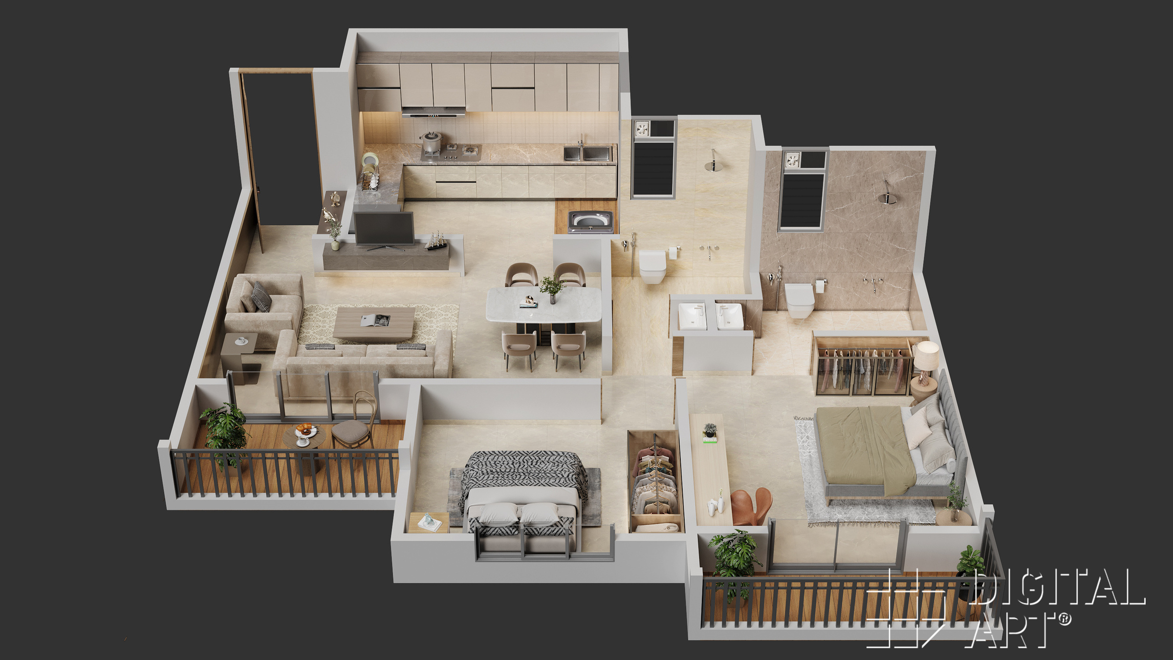 Codename Riveeraa 2 BHK Floor Plan
